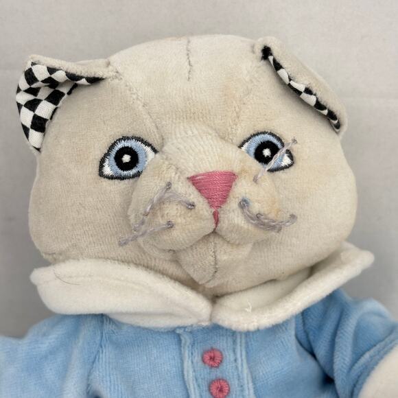 Mother Goose Cat Fiddle Plush Rattle Toy Blue 12 Inch Side Kick 1998 Scholastic - Picture 2 of 11